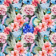 Watercolor flowers pattern N2
