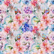 Watercolor flowers pattern N3
