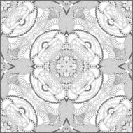 unique coloring book square page for adults - floral authentic N70