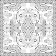 unique coloring book square page for adults - floral authentic N71