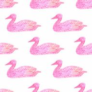 Ducks seamless watercolor background Duck pattern background vector illustration