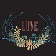 Floral vector invitation template Flower branch leaves N2