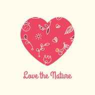 Love the nature Patterned decorative heart vector N7