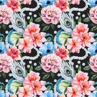 Watercolor flowers pattern N4