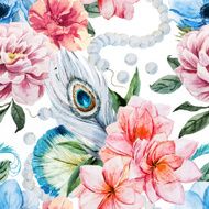 Watercolor flowers pattern N5