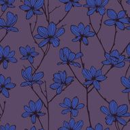 Seamless pattern with flowers lilac N11
