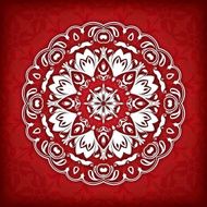 Abstract vector circle floral ornamental border N4