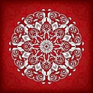Abstract vector circle floral ornamental border N5