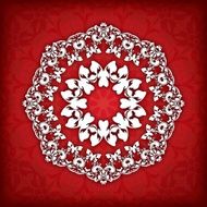 Abstract vector circle floral ornamental border N6