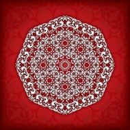 Abstract vector circle floral ornamental border N7
