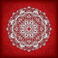 Abstract vector circle floral ornamental border N9