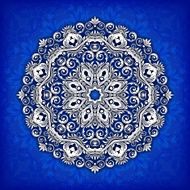 Abstract vector circle floral ornamental border N10