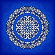 Abstract vector circle floral ornamental border N11