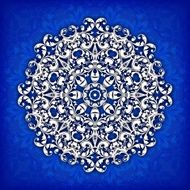 Abstract vector circle floral ornamental border N12
