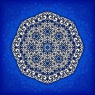 Abstract vector circle floral ornamental border Lace pattern design White