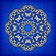 Abstract vector circle floral ornamental border Lace pattern design White N2