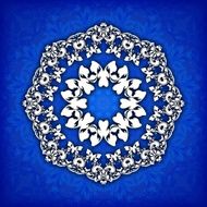 Abstract vector circle floral ornamental border Lace pattern design White N3