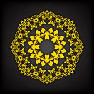 Abstract vector circle floral ornamental border Lace pattern design White N4