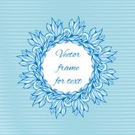 round floral frame with background of horizontal stripes