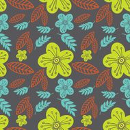 Summer flowers seamless vector pattern