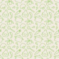 Kitchen seamless pattern Vector background N6