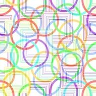 Modern abstract decorative tile with circles and squares