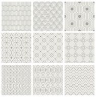 Set of vector seamless pattern Simple geometric backgrounds Modern texture