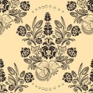 seamless pattern with vintage floral ornament N2