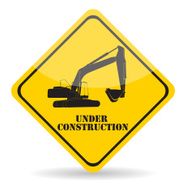 Excavator Work Under Construction Vector Illustration