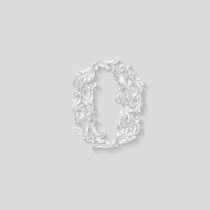 Decorated zero digit on beige