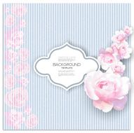 Marriage invitation card with place for text and pink flowers N4