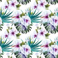 Watercolor hibiscus patterns