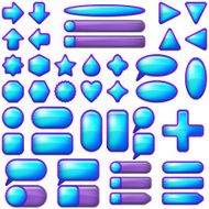 Blue Glass Buttons Set