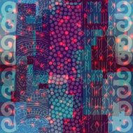 Ethnic grunge ornament with abstract lights N2