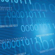 Digital Bits and Bytes On a Blue Background