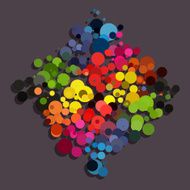 Rainbow circle background diamond shape