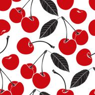 Seamless pattern with cherry on a white background N2