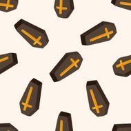 coffin cartoon seamless pattern background