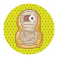 Matryoshka Russian traditional wooden doll vector pattern el N174