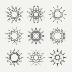 Geometric abstract symmetric shapes set Business icon Logo template Symbols