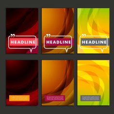 Set abstract bright colors brown and yellow