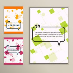 Set vector orange squares red and green