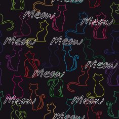 Seamless vector background with colorful cats N2
