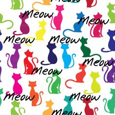 Seamless vector background with colorful cats N3