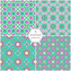 4 different vector seamless patterns (tiling) N2
