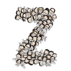 Letter Z people crowd vector alphabet design N2