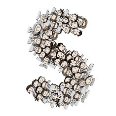 Letter S people crowd vector alphabet design N2