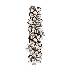 Letter I people crowd vector alphabet design N2