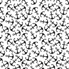 Seamless vector pattern of anchor shape and line N7