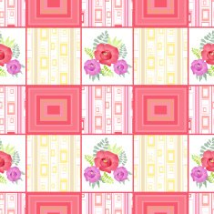 Abstract seamless patchwork checkered plaid textile romantic colors pattern